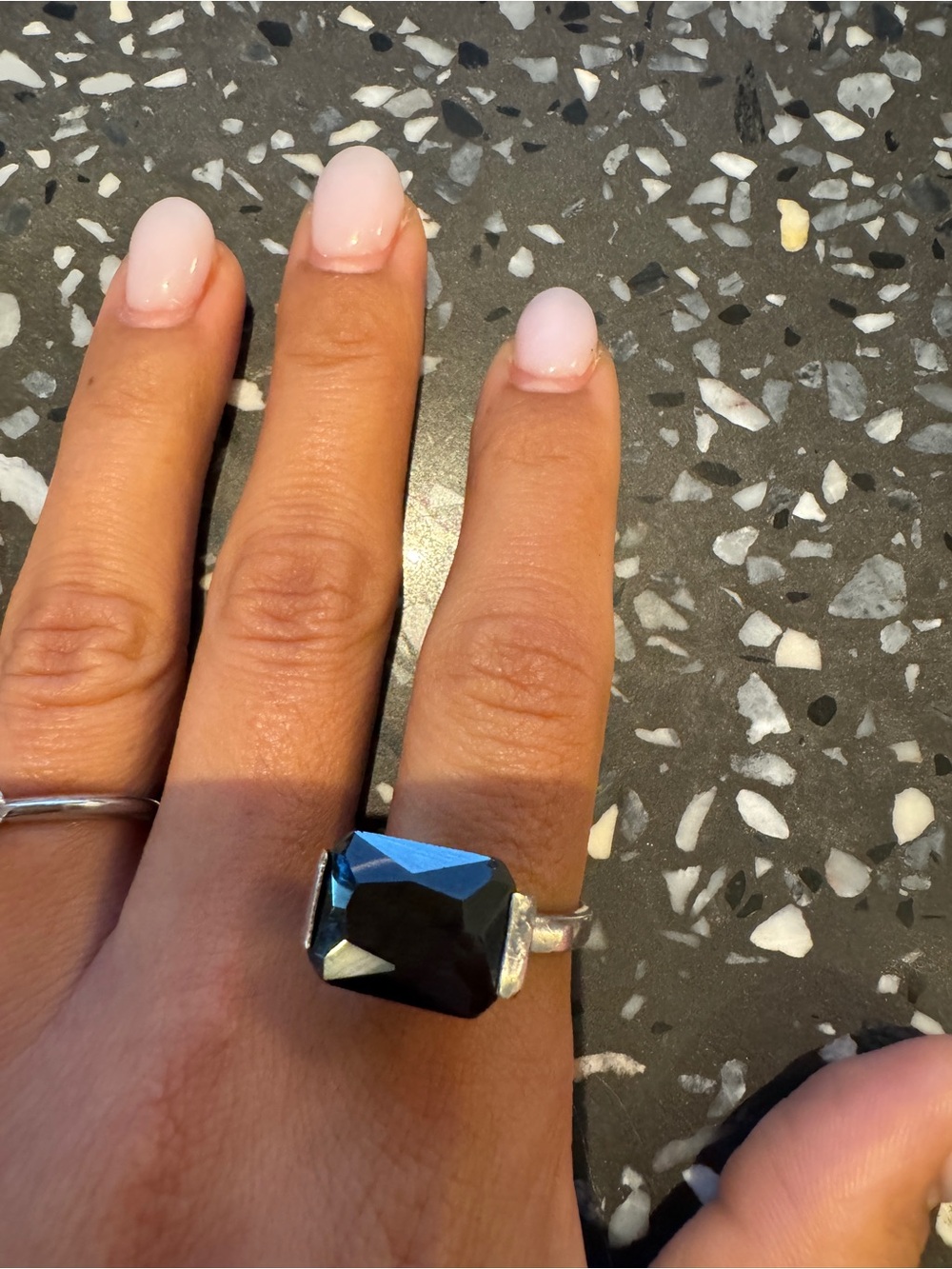 Vintage Silver Ónix Ring